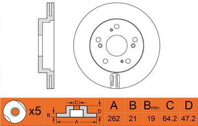 Тормозной диск FIT FR0573V для ACURA RSX