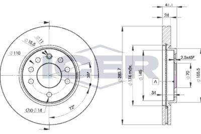 спирачен диск ICER 78BD9047-2