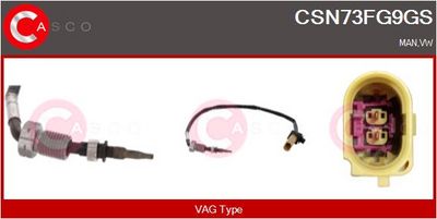 Čidlo, teplota výfukových plynů CASCO CSN73FG9GS