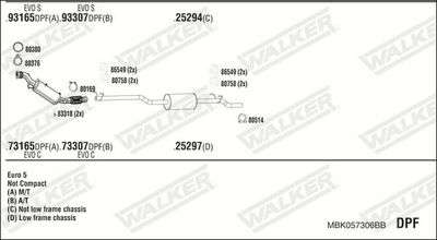 ABGASANLAGE WALKER MBK057306BB