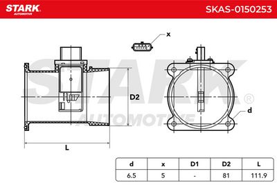 въздухомер-измерител на масата на въздуха STARK SKAS-0150253