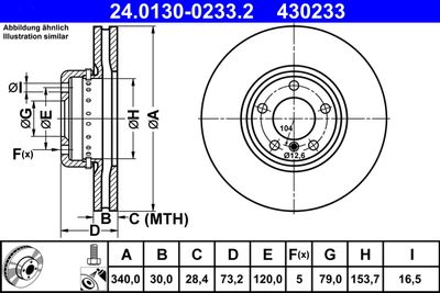 Тормозной диск ATE 24.0130-0233.2 для BMW 2