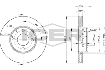 спирачен диск ICER 78BD8012-2
