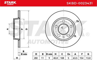 спирачен диск STARK SKBD-0023431