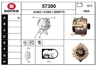 Генератор EAI 57300 для VW TOUAREG