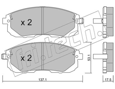 Комплект тормозных колодок, дисковый тормоз fri.tech. 893.1 для NISSAN (DFAC) TIIDA