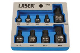 Laser Tools Low Profile Spline Socket Bit Set 1/4"D, 3/8"D, 1/2"D 9pc