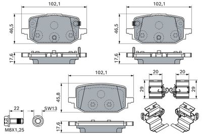 BREMSBELAGSATZ SCHEIBENBREMSE
