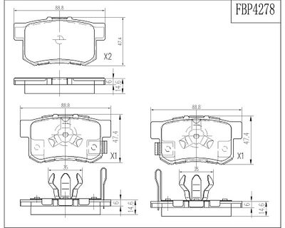 Комплект тормозных колодок, дисковый тормоз FI.BA FBP4278 для ACURA RDX