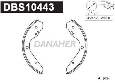 Комплект тормозных колодок DANAHER DBS10443 для VW 412