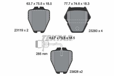 Комплект тормозных колодок, дисковый тормоз 2311901