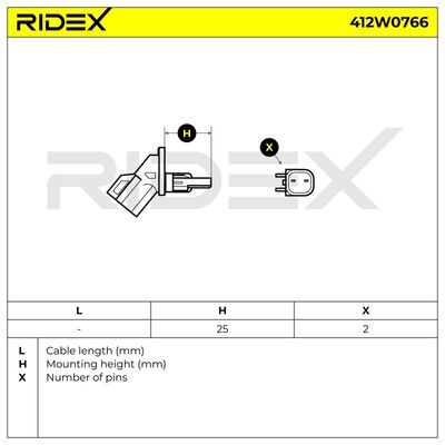 датчик, обороти на колелото RIDEX 412W0766