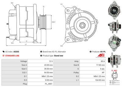GENERATOR / ALTERNATOR AS-PL A5203 4
