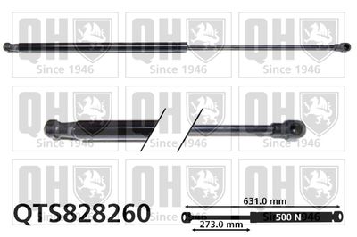 Газовая пружина, крышка багажник QUINTON HAZELL QTS828260 для PEUGEOT 207