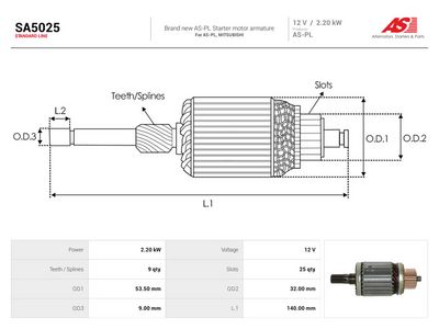 Reläankare, startmotor AS-PL SA5025
