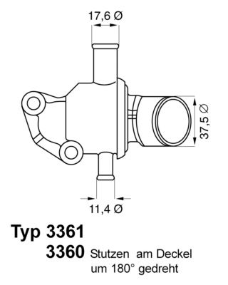 Термостат, охлаждающая жидкость BorgWarner (Wahler) 3360.87D для FIAT UNO
