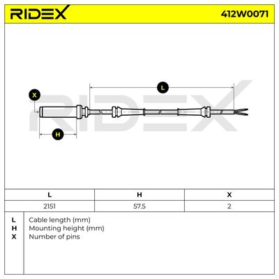 датчик, обороти на колелото RIDEX 412W0071
