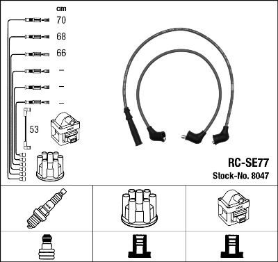 Комплект проводов зажигания NGK 8047 для SUZUKI ALTO