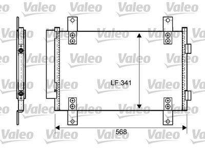 VALEO 814081 Радіатор кондиціонера для PEUGEOT (Пежо)