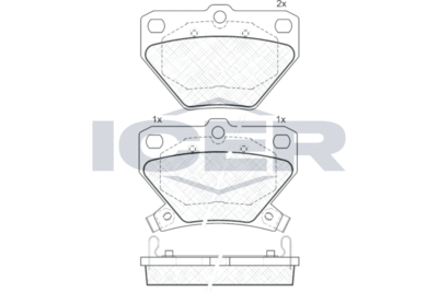 Комплект тормозных колодок, дисковый тормоз ICER 181607 для TOYOTA PLATZ
