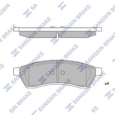 Комплект тормозных колодок, дисковый тормоз Hi-Q SP1119-R для DAEWOO TOSCA