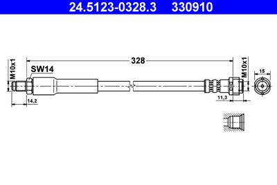 Тормозной шланг ATE 24.5123-0328.3 для MERCEDES-BENZ VITO