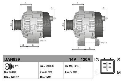 GENERATOR / ALTERNATOR DENSO DAN939 2