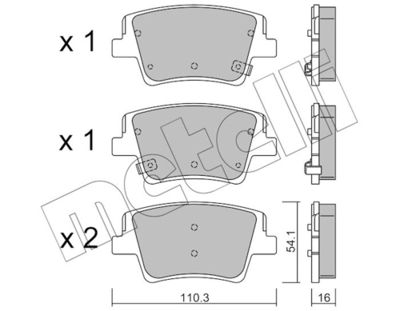 Комплект тормозных колодок, дисковый тормоз 22-1284-0