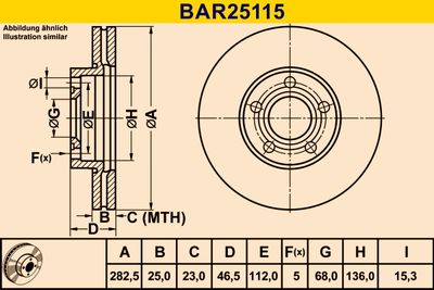 BARUM BAR25115 Гальмівні диски 