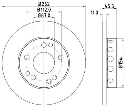 Тормозной диск HELLA 8DD 355 100-741 для MERCEDES-BENZ 190
