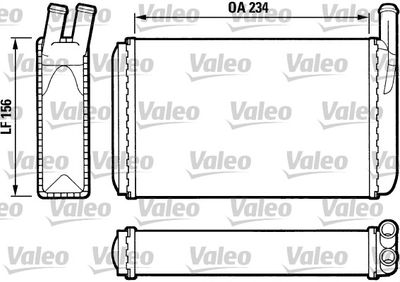 VALEO 812034 Радіатор пічки для PORSCHE (Порш)
