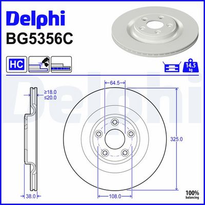 спирачен диск DELPHI BG5356C