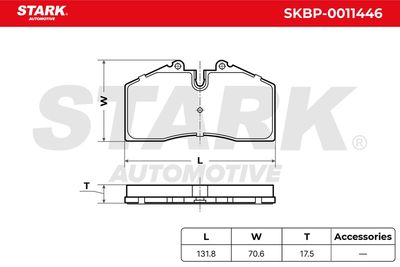комплект спирачно феродо, дискови спирачки STARK SKBP-0011446