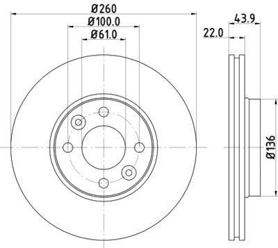 Тормозной диск MINTEX MDC1607C для LADA LARGUS