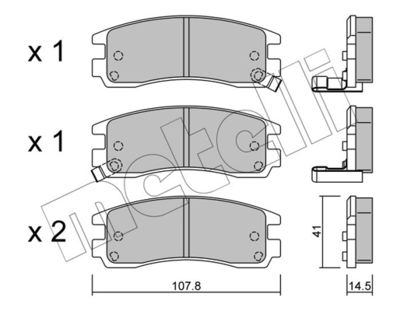 Комплект тормозных колодок, дисковый тормоз METELLI 22-0697-0 для OPEL SINTRA