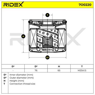 маслен филтър RIDEX 7O0220