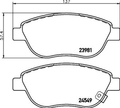 Комплект тормозных колодок, дисковый тормоз 8DB 355 013-371