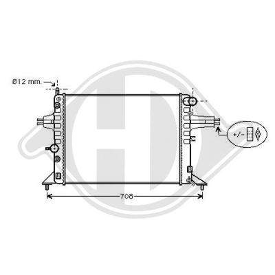 DIEDERICHS DCM2633 Радиатор охлаждения двигателя для OPEL ASTRA G Фургон/универсал (F70)