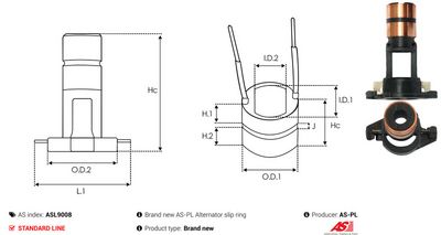 COLECTOR ALTERNATOR AS-PL ASL9008 3