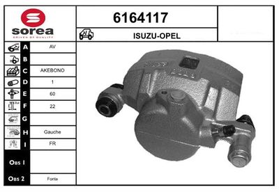 STARTCAR 6164117 Тормозной суппорт для ISUZU D-MAX I (TFR, TFS) 2.5 DiTD (TFR86_, TFR54_) STARTCAR 6164117 Тормозной суппорт для ISUZU D-MAX I (TFR, TFS) 2.5 DiTD (TFR86_, TFR54_)