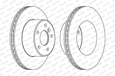 Brake disc Voor Links/Rechts past: LAND ROVER DISCOVERY II 2.5D/4.0 11.98-06.04