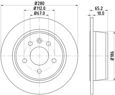 Тормозной диск HELLA 8DD 355 104-541 для MERCEDES-BENZ V-CLASS