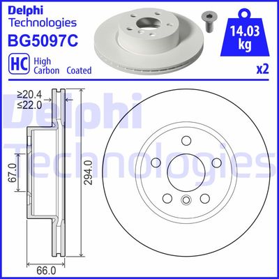 Bromsskiva DELPHI BG5097C