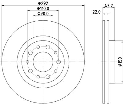 Тормозной диск HELLA 8DD 355 112-561 для ALFA ROMEO SPIDER
