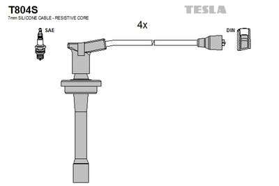 комплект запалителеи кабели TESLA T804S