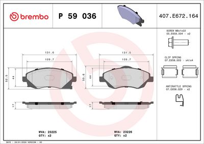 Brake Pad Set, disc brake P 59 036