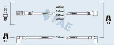 Комплект проводов зажигания FAE 83040 для TALBOT SAMBA
