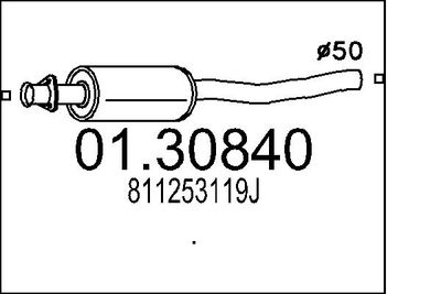 MTS 01.30840 Глушитель выхлопных газов  для AUDI 80 (Ауди 80)