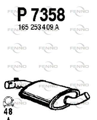Средний глушитель выхлопных газов FENNO P7358 для VW JETTA