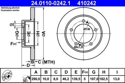 Тормозной диск ATE 24.0110-0242.1 для SUZUKI SAMURAI